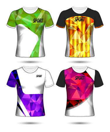Set of soccer or football jersey template t-shirt style, Design your football club vector illustrationのイラスト素材