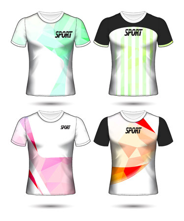 Set of soccer or football jersey template t-shirt style, Design your football club vector illustrationのイラスト素材