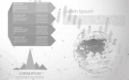 Global network connection Abstract of world network, internet and infographics options templateのイラスト素材