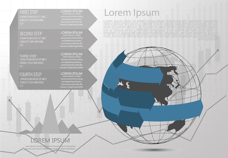 Global network connection Abstract of world network, internet and infographics options templateのイラスト素材