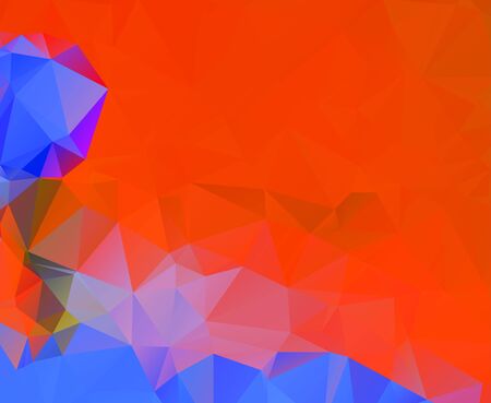 Abstract multicolor orange son background. Vector polygonal design illustration