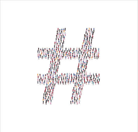 People Group of in the shape of Asterisk mark white background. Vector illustrationのイラスト素材