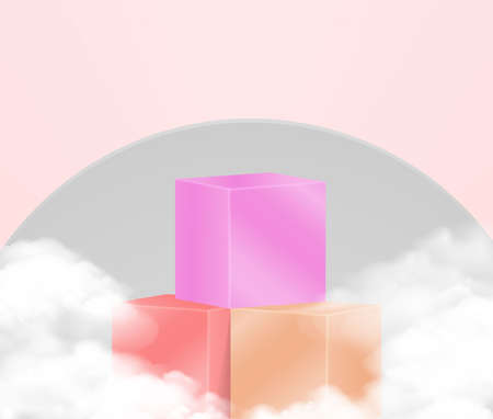 Display for cosmetic fashion product Empty showcase for product presentation Abstractのイラスト素材