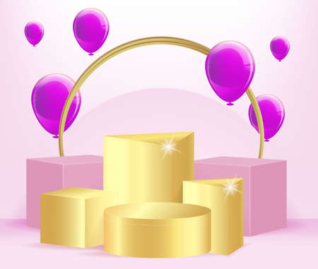 Display for cosmetic fashion product Empty showcase for product presentation Abstractのイラスト素材