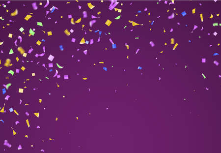 Colorful bright confetti isolated on background. Festive vector illustration with place for textのイラスト素材