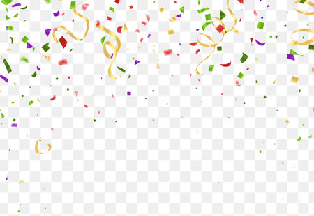 Lettering Happy Birthday To You balloons Colorful Party Flags And Ribbons Falling On Background. Celebration Event & Happy Birthday. Multicolor. Vectorのイラスト素材