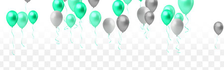 Set color balloons, confetti concept design template holiday Happy Day, background Celebration Vector illustrationのイラスト素材