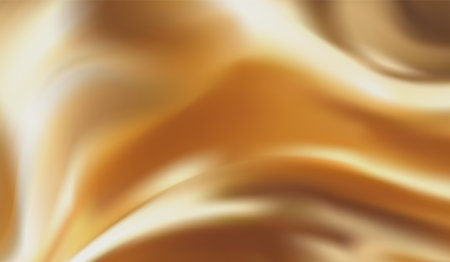Flying gold silk textile fabric flag background. Smooth elegant golden Satin Isolated on white Background.Yellow flutters in the wind. mesh tool wes usedのイラスト素材