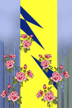 digital textile design patternの写真素材