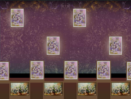 Digital textile design and colourfull background with flowers, repeat patternの写真素材