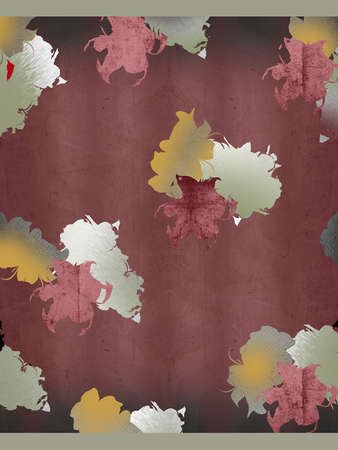 Digital textile design and colourfull background with flowers, repeat patternの写真素材