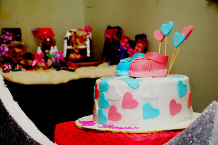 The baby shower cakeの写真素材