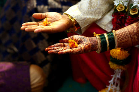 The tradition of getting married in Hindu religionの写真素材