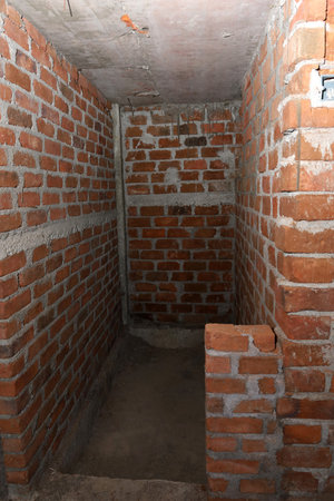 A under construction building and apartment with 4 floors and 1 ground floorの写真素材