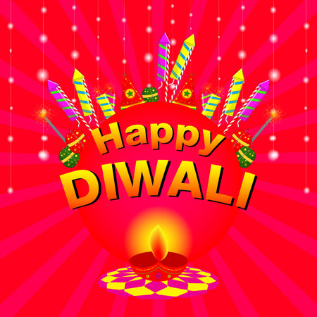 Happy Diwali Poster Designのイラスト素材