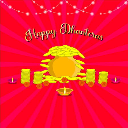 Happy Dhanteras Poster Designのイラスト素材