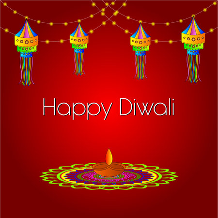 Happy Diwali Poster designのイラスト素材