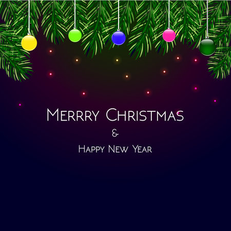 Merry Christmas & Happy New Year Poster Designのイラスト素材