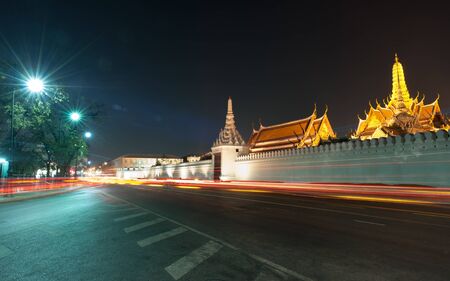 Wat Phra Kaew in the nightの写真素材