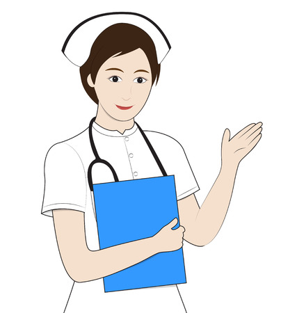 Nurse hold file on white backgroundのイラスト素材