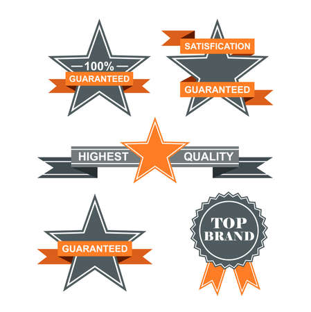 Set of Guarantee Badges with retro vintage style.のイラスト素材