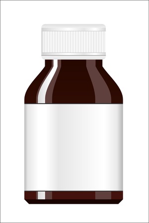 Medicine Bottle. Syrup medicine bottle. Pill Bottle. Capsule bottle.のイラスト素材