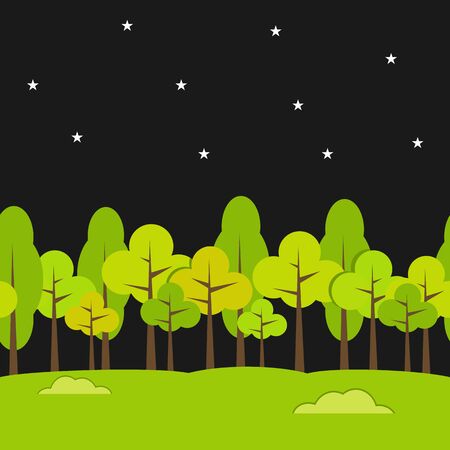 Landscape Seamless Background. Night background.のイラスト素材