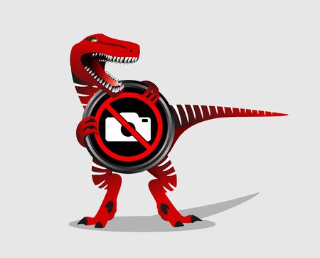 No camera symbol with dinosaur.のイラスト素材