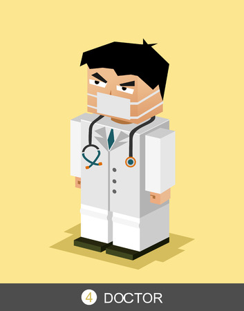 Doctor character illustration. Doctor profession illustration.のイラスト素材