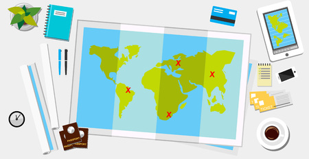 Travel banner flat design illustration.のイラスト素材