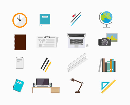 Set of icons for education tools or office tools.のイラスト素材