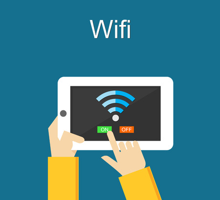 Wireless connectivity concept. Setting wifi connection.のイラスト素材