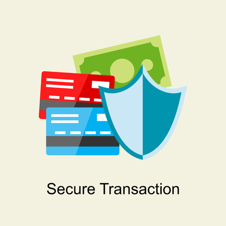Secure transaction concept. Flat design.のイラスト素材