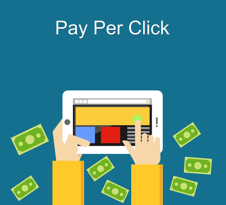 Pay per click flat design illustration.のイラスト素材