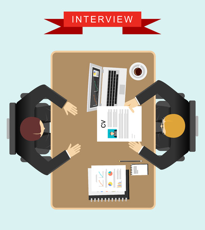 Job interview concept illustration. Flat design.のイラスト素材