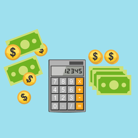 Counting money concept. Flat design.のイラスト素材