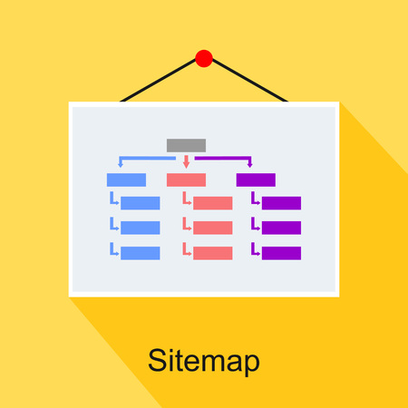 Sitemap, diagram, or structure concept illustration. flat design.のイラスト素材