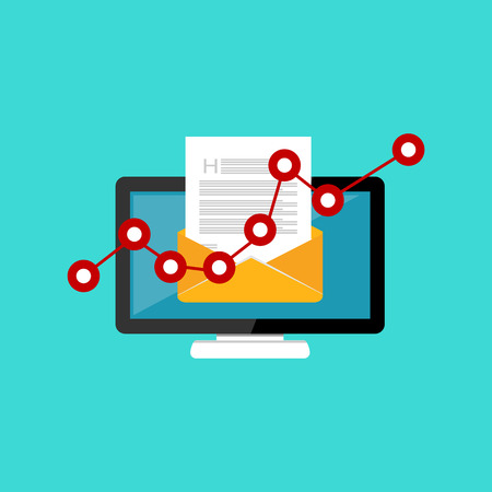 E-mail marketing. Up graph and email.のイラスト素材