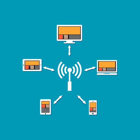 Wireless communication or wireless network connection.のイラスト素材