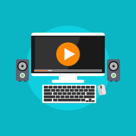 Play button to watch Video concept.のイラスト素材