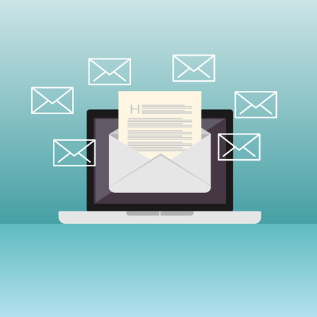 Email illustration. Sending or receiving email concept illustration. flat design. Email marketing.のイラスト素材