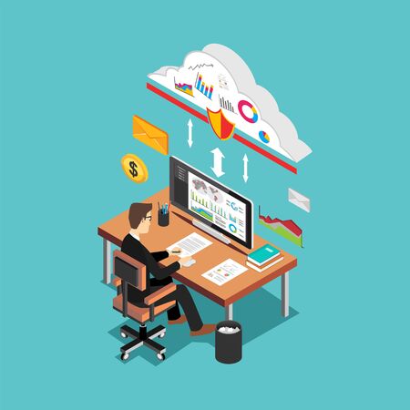 Secure internet access. Cloud service concept. のイラスト素材