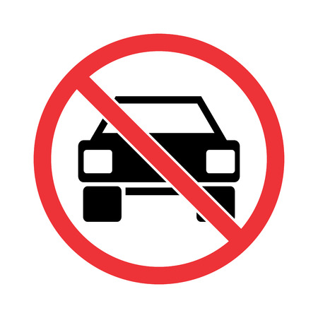 No car sign. Prohibition for car sign symbolのイラスト素材