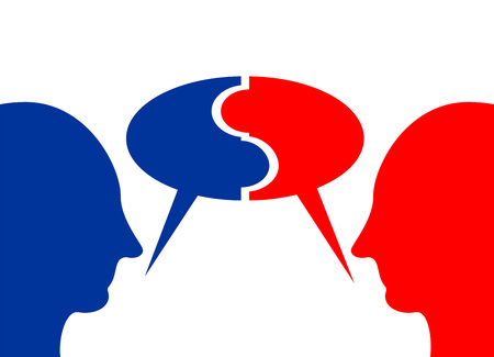 Exchange an idea. Discussion or communication concept. Brainstorming concept.のイラスト素材