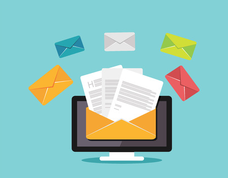 Sending or receiving email concept illustration.のイラスト素材