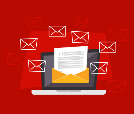 Vector illustration of Email. Email communication. Email icon. Modern flat design for Web Banner , Website Element , or Web Templateのイラスト素材