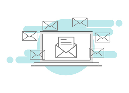 Email icon. Email marketing. Newsletter symbol. Line art vector illustration.のイラスト素材