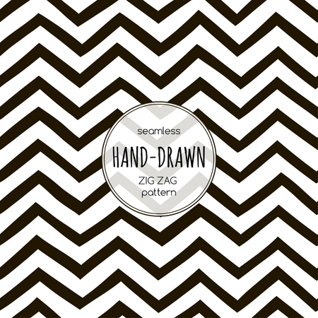 Black and white seamless zigzag pattern. Vector template suitable for textiles, wrapping paper and bedding.のイラスト素材