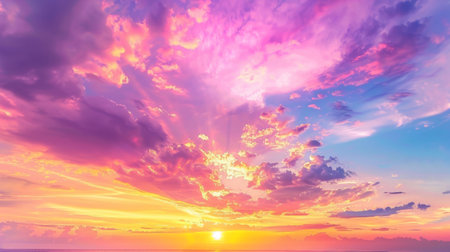 abstract cloudscape background sunset sky orange purple red backgrounds, sun and cloud background.