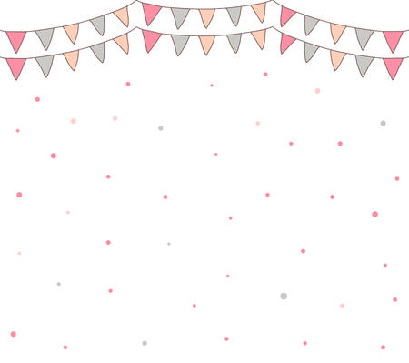 Vector background with party bunting flags and dotsのイラスト素材